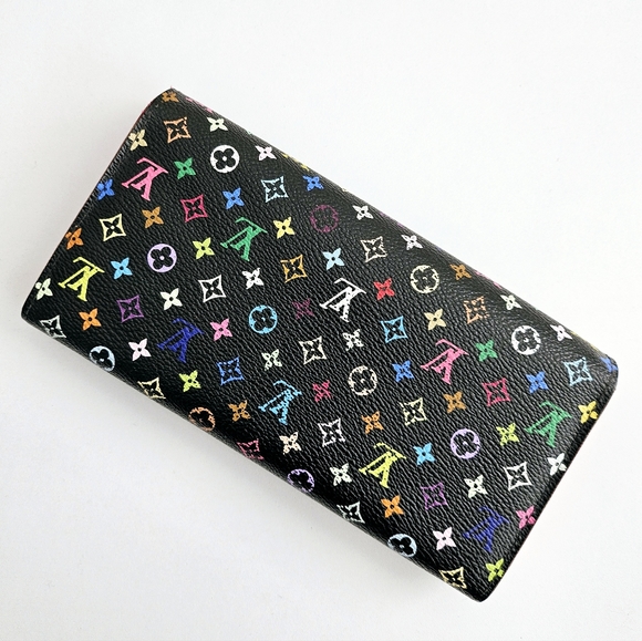 Louis Vuitton Black Monogram Multicolore Long Sarah Wallet - Picture 2 of 10